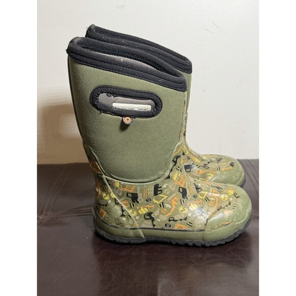 Bogs Kid's Classic II Insulated Rain Boots with Construction Vehicles Size 11 - Picture 2 of 8